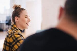 Woman talking
