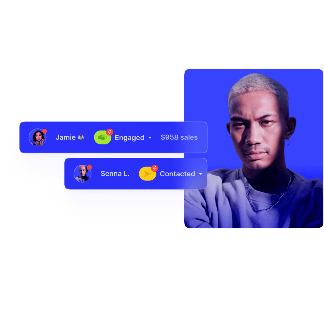CRM of Upfluence view, over a creator profile