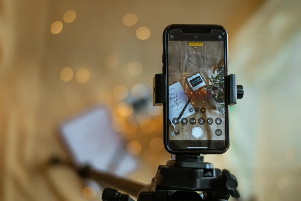 Influencer Prime Day picture Picture of a phone taking pictures of products